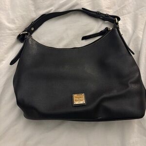 Dooney and bourke black handbag with red lining
